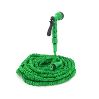 Hose for watering Voltronic KY-300G, 8.8-30m/100ft, + sprayer, faucet nozzle, Green, Box (KY-300G)