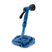 Hose for watering Voltronic KY-75B, 2.5-7.5m/25ft, + sprayer, nozzle for faucet, Blue, Box (KY-75B)