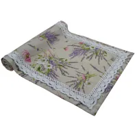 Table runner Provence Grosso with lace 140x40 cm (17525)