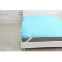Mattress pad MirSon Eco Light No. 1722 Bamboo Air-line with elastic on the corners Blue 80x160 cm (2200002890205)