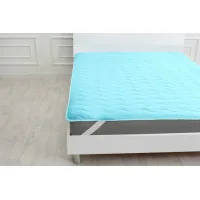 Mattress pad MirSon Eco Light No. 1725 Silk Air-line with elastic in the corners Blue 160x190 cm (2200002890915)