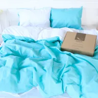 Bed linen MirSon Ranforce Elite White-Mint 160x220 (2200004696874)