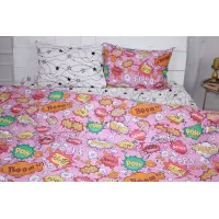 Bed linen MirSon Beige Ranforce Elite 17-0512 Bombs pink 110x140 for children (2200004659848)