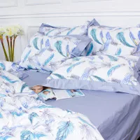 Bed linen MirSon Satin print Elite Azure Jay 143x210x2 (2200005394281)