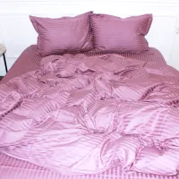 Bedding MirSon Satin Stripe 30-0008 Smoky Pink 2х143х210 family (2200005250327)