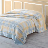 Plaid Marie Claire Cell blue-yellow, 200x220 cm (168830)