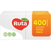 Napkins Ruta Mega Pack 1 layer 24x24 cm White 400 pcs. (4820023744622)