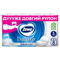 Toilet paper Zewa Deluxe white 3 layers 8 rolls (7322541171739)