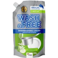 Hand dishwashing liquid Wash&Free Green apple and edelweiss extract doi-pack 500 g (4260637724656/4823128001324)