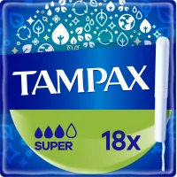 Tampons Tampax Super with applicator 18 pcs. (8006540716625)