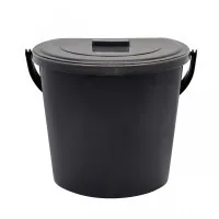Household bucket Horizon Wall-mounted with a lid Metallic 11 l (hor-02033/metallic)