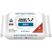 Wet wipes Snow Panda Blue Aqua 99% with antimicrobial action 100 pcs. (4820183972170)