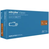 Medical gloves Mercator Medical Nitrylex Classic Nitrile Non-powdered diagnostic gloves Size XL Blue 100 pcs. (3.1020) (5906615028796)