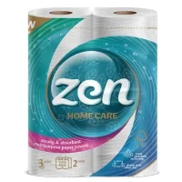 Паперові рушники Zen Premium Care 3 шари 50 відривів 11 м 2 рулони (5944582100275)