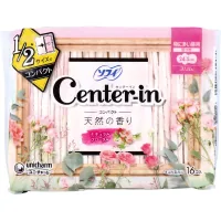 Sanitary napkins Unicharm Center-In Compact 1/2 Day Use With floral aroma 16 pcs (4903111312474)