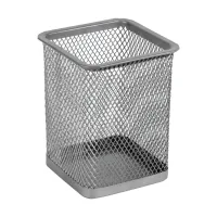 Stand for pens Axent square 80x80x100mm, wire mesh, silver (2111-03-A)