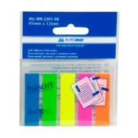 Sticker-bookmark Buromax Plastic bookmarks 45x12mm, 5x20pcs, rectangles, neon colors (BM.2301-98)
