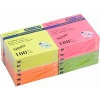 Paper for notes Buromax with adhesive layer 76x76mm, 100sheets, NEON colors (BM.2312-98)