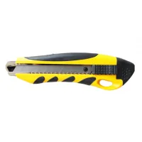 Office knife H-Tone 18 mm yellow with rubber inserts (KNIFE-HT-JJ40607-18)