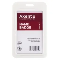 Бейдж Axent вертикальний, PP, 50х85мм, білий (4530-21-A)