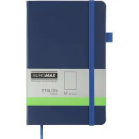 Notebook Buromax Etalon 125x195 mm 96 sheets without a liner artificial leather cover Blue (BM.291060-02)