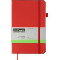 Note book Buromax Etalon 125x195 mm 96 sheets without a line artificial leather cover Red (BM.291060-05)