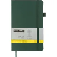 Notebook Buromax Etalon 125x195 mm 96 sheets in a cell cover made of artificial leather Green (BM.291160-04)