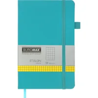 Notebook Buromax Etalon 125x195 mm 96 sheets in a cell cover made of artificial leather Turquoise (BM.291160-06)