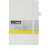 Notebook Buromax Etalon 125x195 mm 96 sheets in a cell cover made of artificial leather White (BM.291160-12)