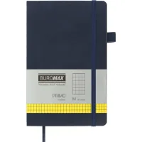 Notebook Buromax Primo 125x195 mm 96 sheets in a cell artificial leather cover Blue (BM.291161-02)