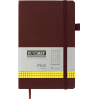 Notebook Buromax Primo 125x195 mm 96 sheets in a cell cover made of artificial leather Brown (BM.291161-25)