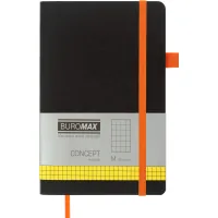 Notebook Buromax Concept 125x195 mm 96 sheets in a cell cover made of artificial leather Pomaranchev (BM.291162-11)