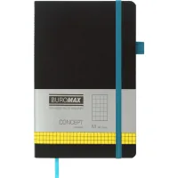 Notebook Buromax Concept 125x195 mm 96 sheets in a cell cover made of artificial leather Salatov (BM.291162-15)