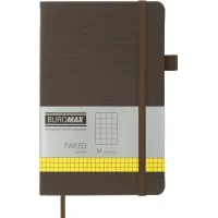 Notebook Buromax Tweed 125x195 mm 96 sheets in a cell cover made of artificial leather Gray (BM.291163-09)