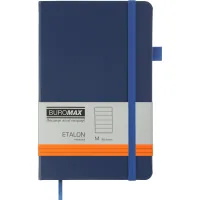 Notebook Buromax Etalon 125x195 mm 96 sheets in a line artificial leather cover Blue (BM.291260-02)