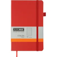 Notebook Buromax Etalon 125x195 mm 96 sheets in a line artificial leather cover Red (BM.291260-05)
