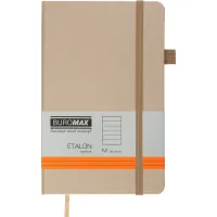 Notebook Buromax Etalon 125x195 mm 96 sheets in a line artificial leather cover Gold (BM.291260-23)