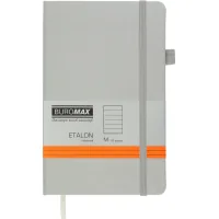 Notebook Buromax Etalon 125x195 mm 96 sheets in a line artificial leather cover Silver (BM.291260-24)