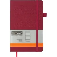 Notebook Buromax Tweed 125x195 mm 96 sheets in a line artificial leather cover Burgundy (BM.291263-13)
