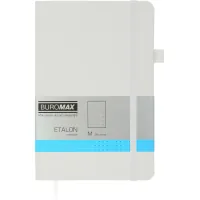 Notebook Buromax Etalon 125x195 mm 96 sheets in a dot cover made of artificial leather White (BM.291360-12)