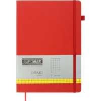 Notebook Buromax Primo 190x250 mm 96 sheets in a cell cover made of artificial leather Burgundy (BM.292161-13)
