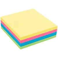 Axent sticky note paper Assorted neon colors 75x75mm, 250 sheets (D3351)