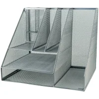 Desk set Axent stand-organizer multifunctional 345x290x290 mm metallic silver (2127-03-A)