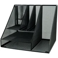 Desk set Axent stand-organizer multifunctional 345x290x290 mm metal black (2127-01-A)