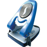 Hole punch Economix with a ruler of 60 sheets Blue (E40119)
