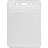 Бейдж Optima вертикальний замок zip lock PVC, 75х95 мм (O45612)