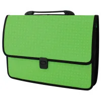 Folder - Economix briefcase with a clasp, Vysyvanka texture, light green (E31641-13)