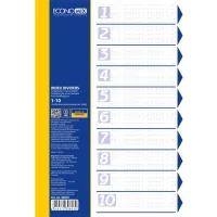Economix A4 plastic page divider, 10 sections, colored (E30803)