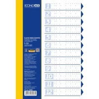 Economix A4 plastic page divider, 12 sections, color (E30808)