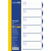 Economix A4 plastic page divider, 6 sections, colored (E30806)